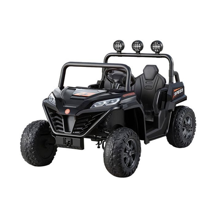 12V Kids Ride On Car Rigo Electric Toys 2-Seater Cars Horn Headlight Music Remote Control Black