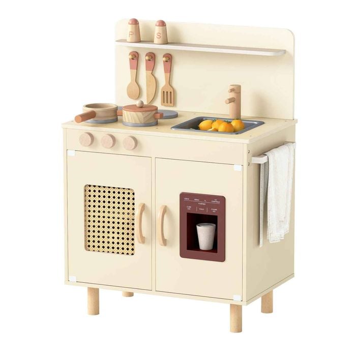 Costway Kid Play Kitchen Pretend Kitchen Playset Cooking Toy Set