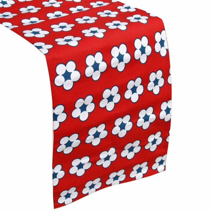 IDC Homewares 100% Cotton Printed Table Runner Cotton Bud Red