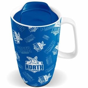 North Melbourne Kangaroos AFL Ceramic Travel Coffee Mug Cup With Handle