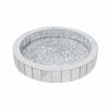 P&P Silver Crushed Diamond Mirrored Tray For Vanity And Decorative Displays(Round)