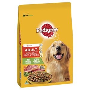 Pedigree 20kg Real Beef & Vegies Adult Dog Dry Food