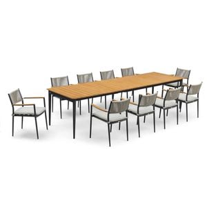 SIMPO Timmi-Axis 11-Piece Outdoor Extendable Dining Setting
