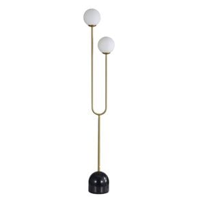 Oriel Lighting Tropez Decorative Floor Lamp With Opal Matt Glass Spheres Satin Brass