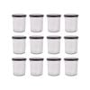 Argon Tableware 150ml Glass Jam Jars With Airtight Black Lids - Set Of 12 Empty Screw Top Kitchen Storage Preserving Jar