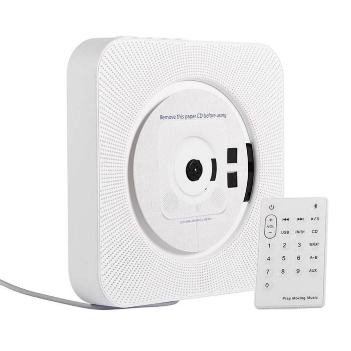 Tooleroo Wall Mountable Cd Player Speaker - Bluetooth Hifi Fm Radio White