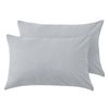 LINENOVA 2PCS 100% Cotton Pillow Cases Slip Cover Pillowcase - Silver King