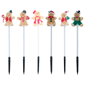Arlec Solar Gingerbread Family Stake Light - Pack of 6
