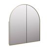Future Glass Arch Mirror Cabinet 860 x 760mm - Satin Brass