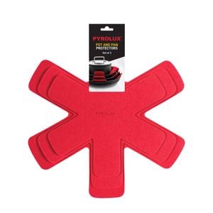 Set of 3 Pyrolux Cookware Flexible Non Stick Interior Pan Protectors-Red