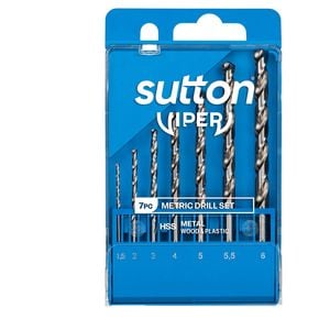 Sutton Tools 7 Piece Viper Metric Drill Bit Set