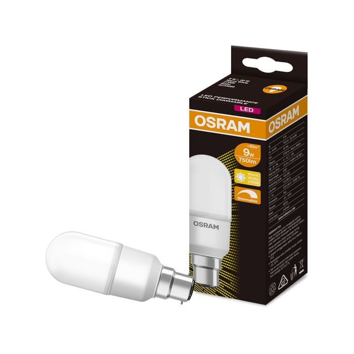 Osram Stick BC LED 750lm Warm White 9W Dimmable Light Globe