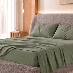 Royal Comfort Bamboo Blended Sheet & Pillowcase Set 1000TC Ultra Soft Sage Green Queen