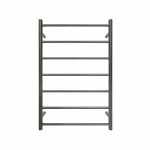 Forme Brushed Gun Metal Grey 7 Bar Commercial Round PVD Heated Towel Rail