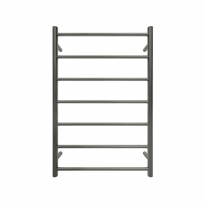 Forme Brushed Gun Metal Grey 7 Bar Commercial Round PVD Heated Towel Rail