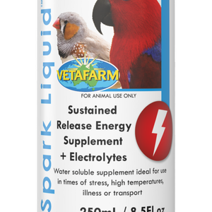Vetafarm Spark Liquid Energy Supplement + Electrolytes for Birds 250ml