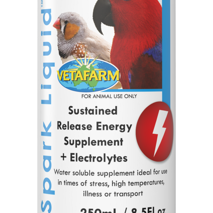 Vetafarm Spark Liquid Energy Supplement + Electrolytes for Birds 250ml