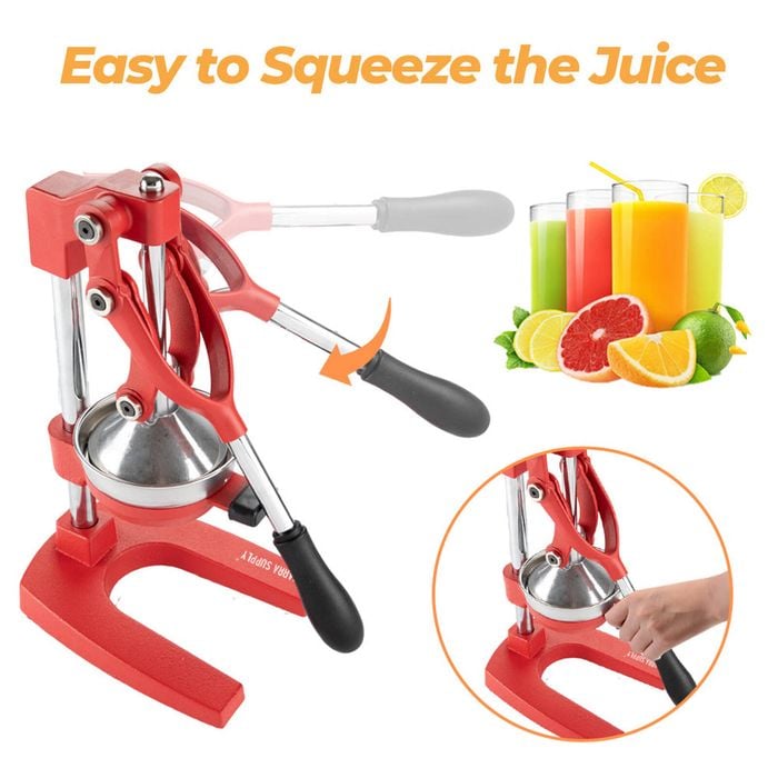 Manual Hand Press Juicer Red Commercial 304 Stainless Steel Fruit