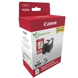 Canon PG585+CL586 Ink Cartridge Value Pack 50 Sheets Photo Paper
