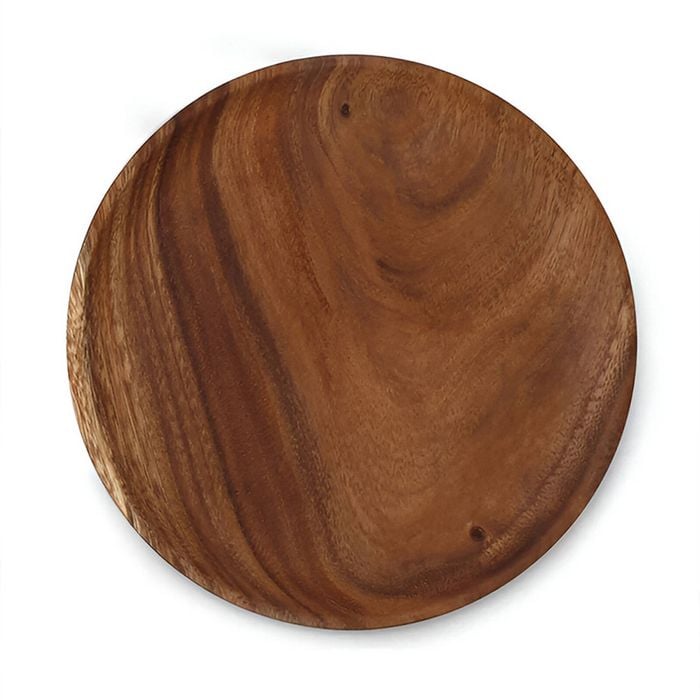 Anygleam 4pcs Dark Brown Wooden Plates – Food Serving Tray Kitchen Tableware