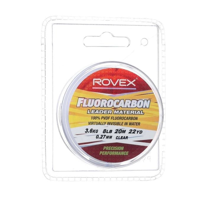 Rovex 20m Clear Flurocarbon Fishing Leader 8lb