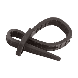 One Tie - Reusable Tie Strap - Black 8" - 6 pack