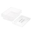 SOGA 1/2 GN Polycarbonate Food Pan 65mm Clear 2 Pack with Lids