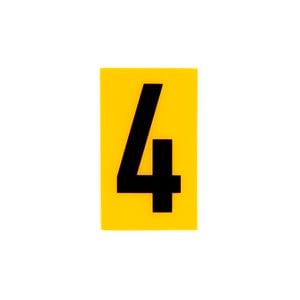 Sandleford 60 x 35mm 4 Yellow Cut Out Self Adhesive Numeral