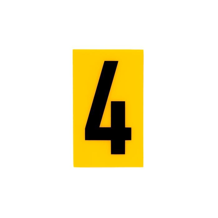 Sandleford 60 x 35mm 4 Yellow Cut Out Self Adhesive Numeral