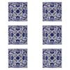 6PK LVD Ceramic/Cork Trivet Largo Tile Home/Kitchen Decor 15cm Blue