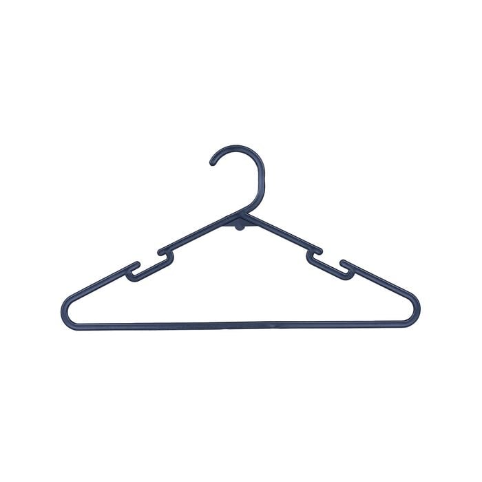 All Set Black Plastic Clothes Hangers - 12 Pack