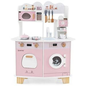 Costway Kids Pretend Play Kitchen Pink