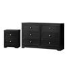 Oikiture 6 Chest of Drawers and Bedside Tables Hamptons Black