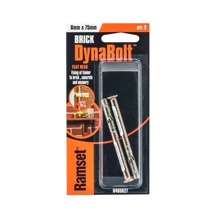 Ramset Dynabolt Flat HD M 6 x 75mm 2pk Zinc Passivated