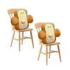 Soga 2x 48cm Toast Bread Cushion Cute Face Plush Car Seat Pillow Home Decor