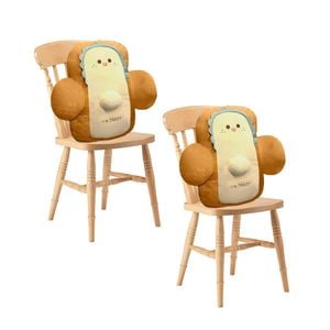 Soga 2x 48cm Toast Bread Cushion Cute Face Plush Car Seat Pillow Home Decor