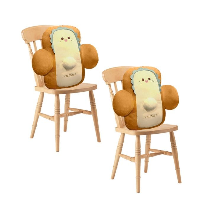 Soga 2x 48cm Toast Bread Cushion Cute Face Plush Car Seat Pillow Home Decor