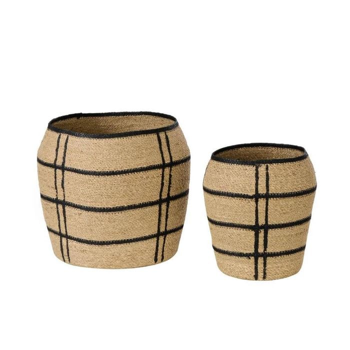 Amalfi Trace Baskets Set Of 2 Natural