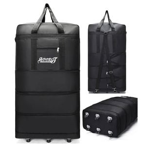 NNEOBA Expandable Travel Backpack with Wheels Black