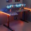 Advwin 160cm L Shaped Gaming Desk RGB LED Light Computer Desk Black