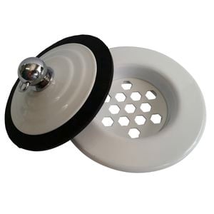 EZYFIX 50mm White Retrofit Waste Insert And Plug Bath Repair Kit