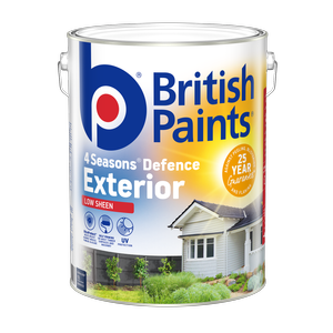 British Paints 4 Seasons Low Sheen Extra Deep Exterior Paint - 10L
