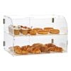 VEVOR Pastry Display Case White 2-Tier Acrylic with Rear Door Access & Removable Shelves