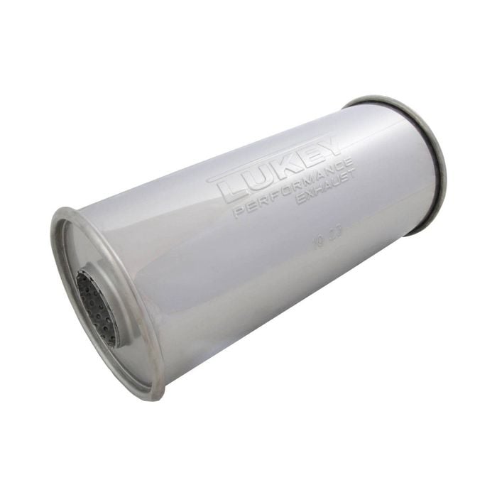 Lukey 2" Performance Resonator - 5" Round, 12" Long, 430 Ss