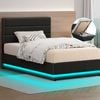 Alfordson Bed Frame Single Rgb Led Gas Lift