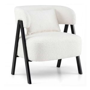 Costway Accent Chair Armchair Reading Sofa Leisure Chair W/pillow White