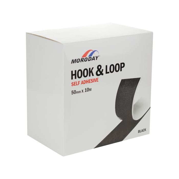 Moroday 50mm x 10m Black Self Adhesive Hook And Loop
