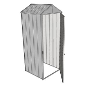 Build-a-Shed 0.8 x 0.8 x 2.1m Gable Single Hinged Side Door Shed - Zinc