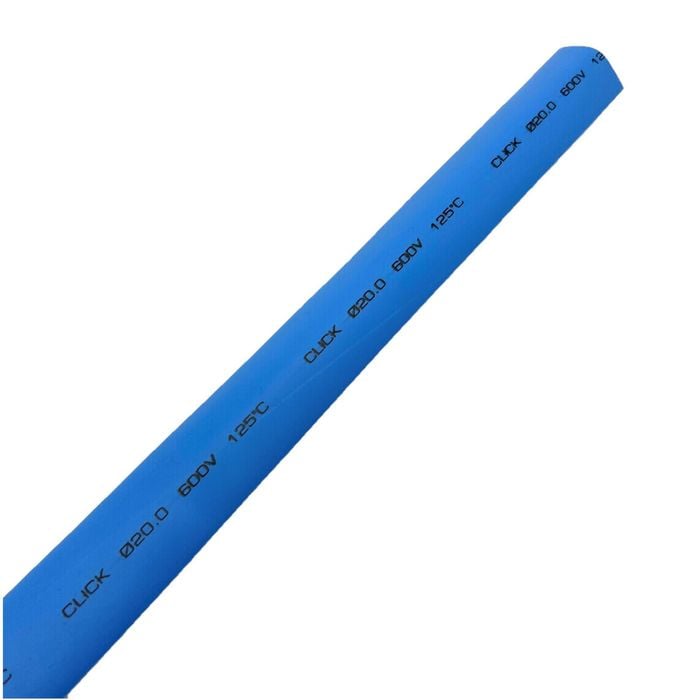 Click 20mm x 1.2m Blue Heat Shrink Thin Wall Tubing