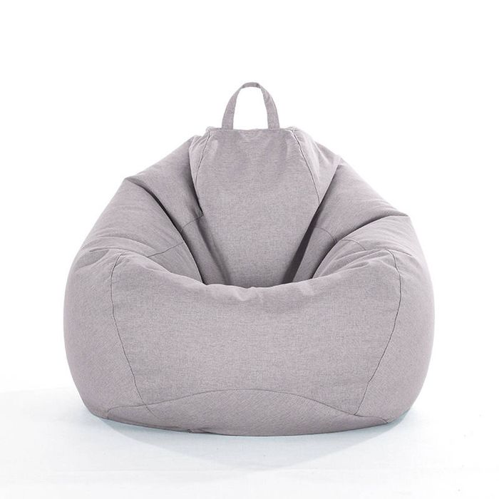 Catzon Bean Bag Chair Cover (No Filler) Linen Washable-LightGrey(L)